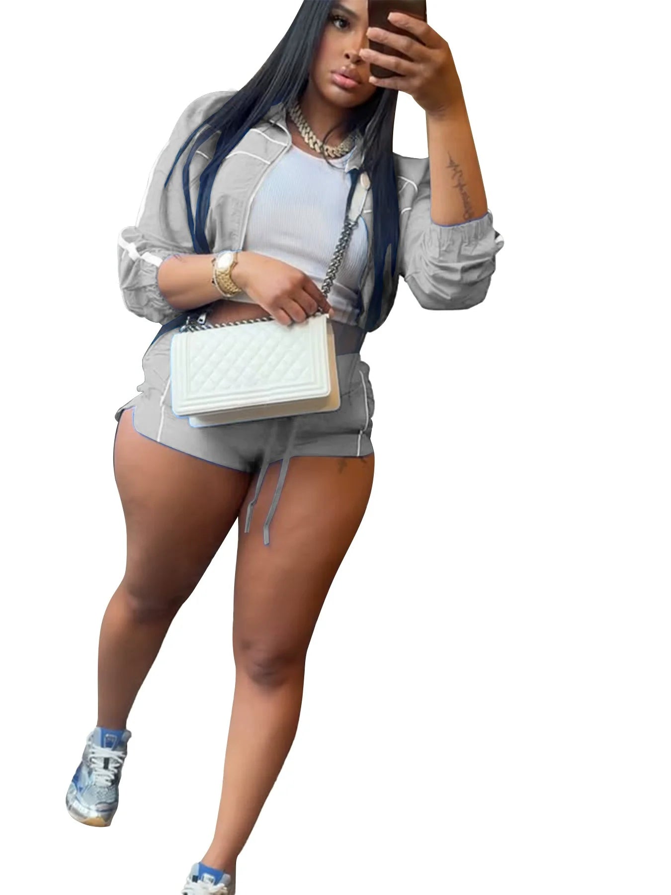 Jacket Shorts Two Piece Set