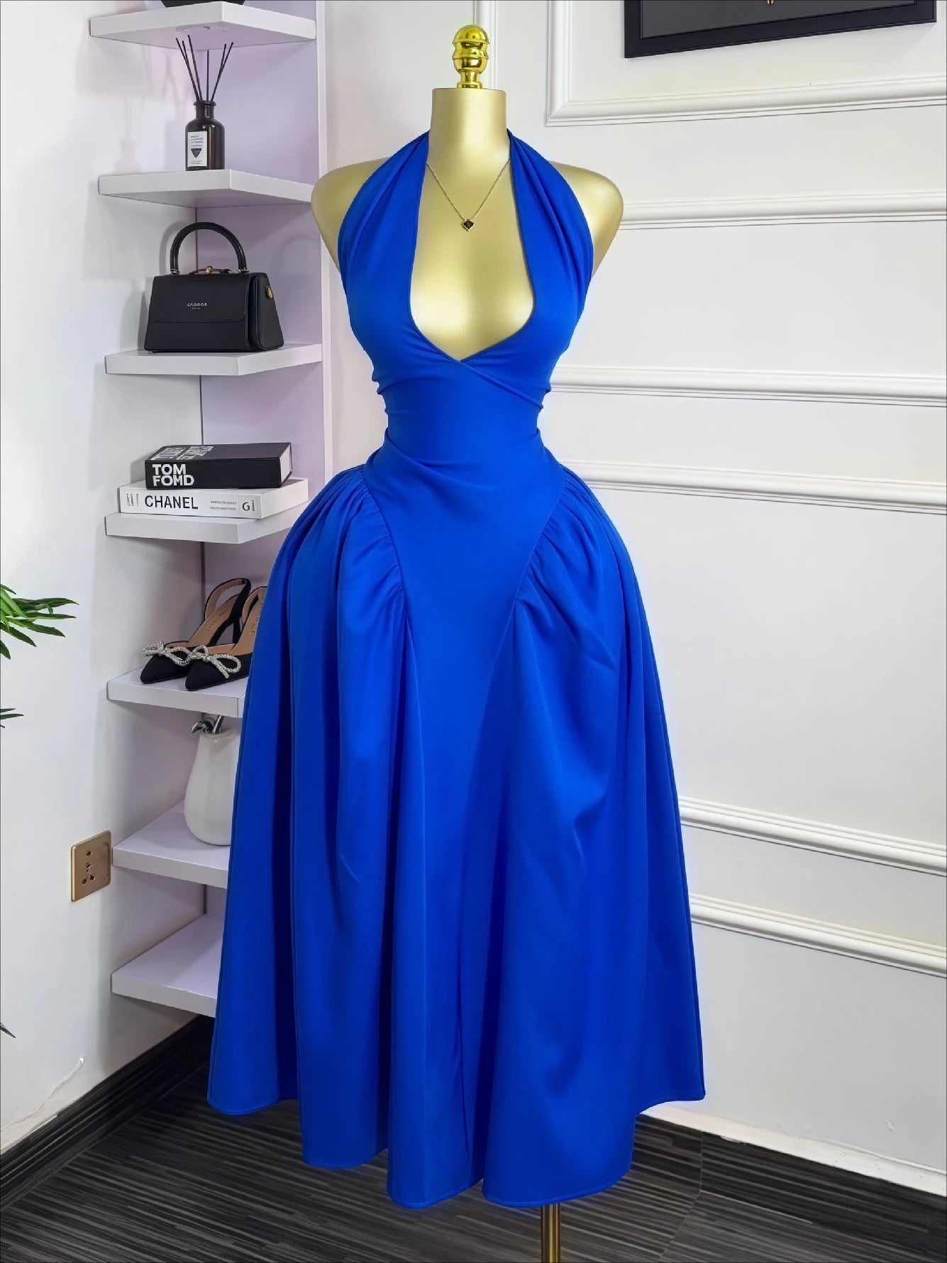 Halter Backless Maxi Dress