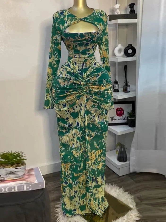 Ruched Cutout Bodycon Dress